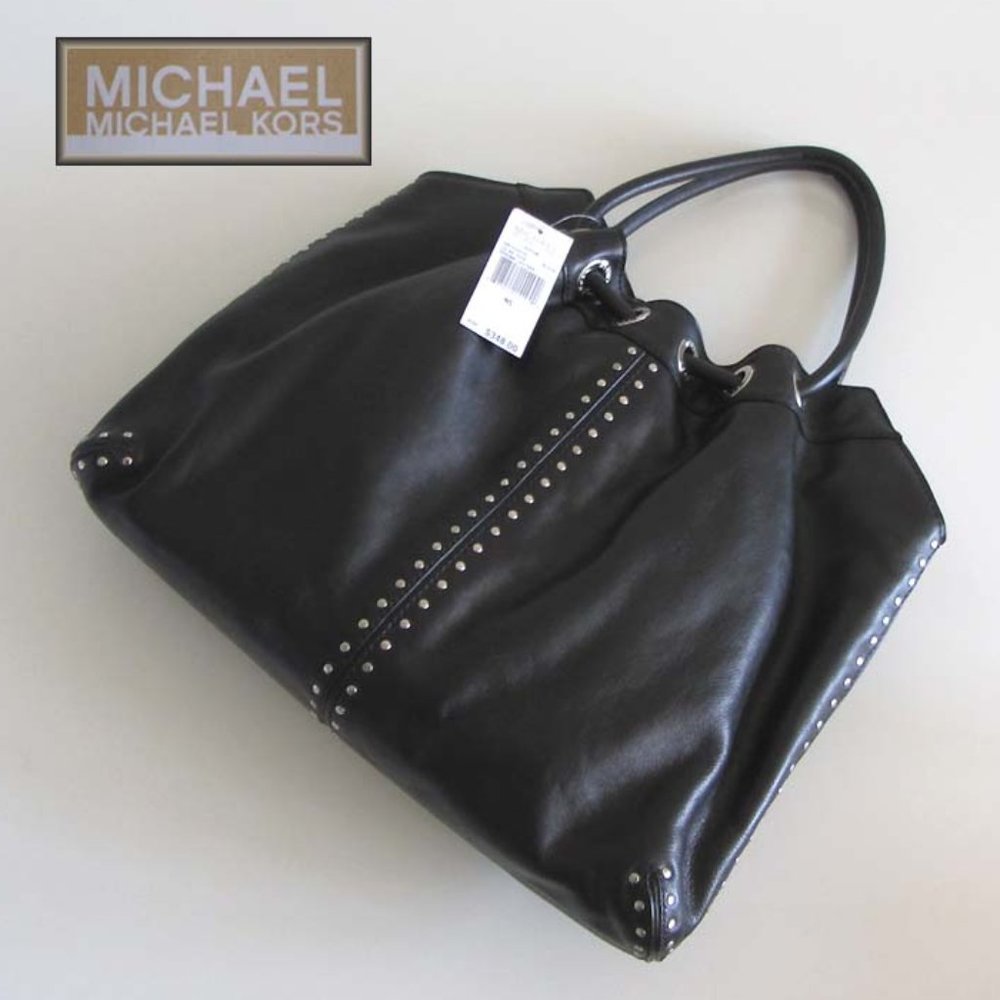 NWT MICHAEL KORS Astor studded large ring tote shoulder bag